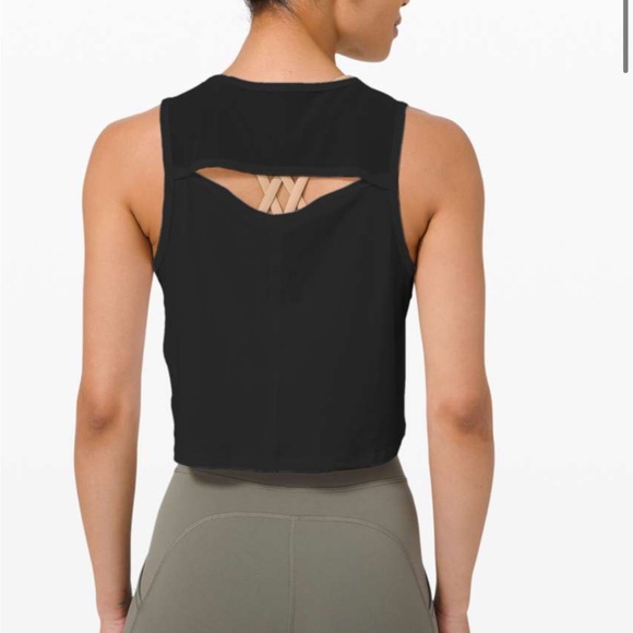 🖤LULULEMON SCULPT TANK CROPPED-BLACK-14🖤 - Picture 3 of 11